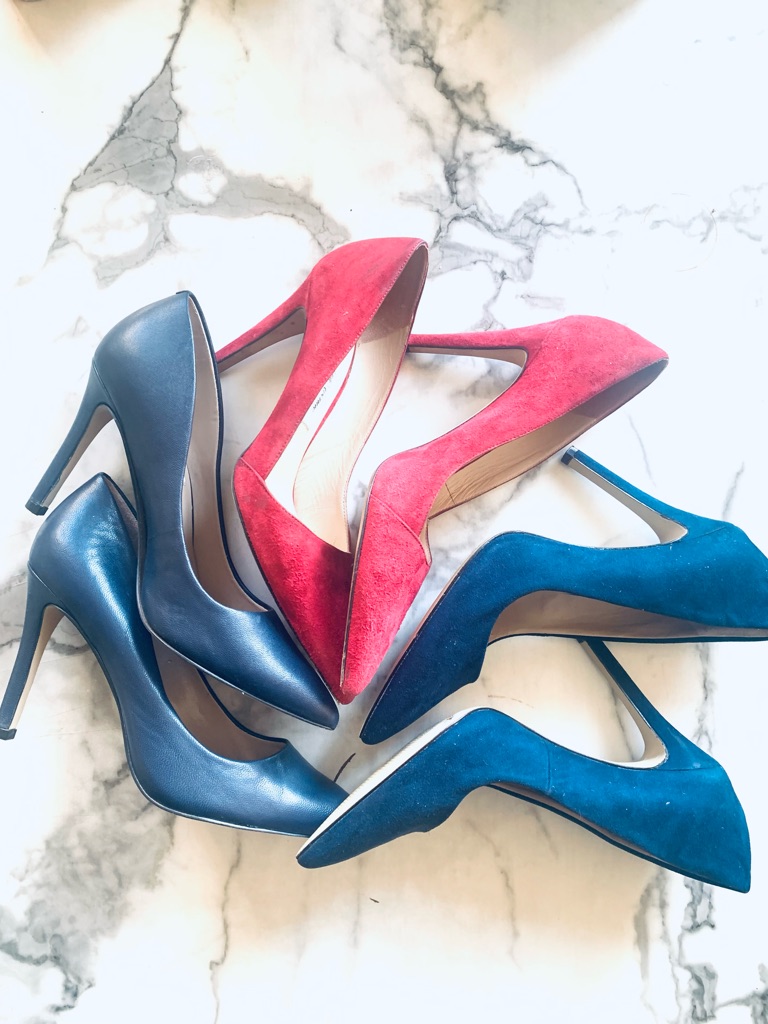 (Lot X 3) Saks Fifth Avenue Designer Shoe Bundle- Size 6m-Rouge/Bleu/Noir Read!!